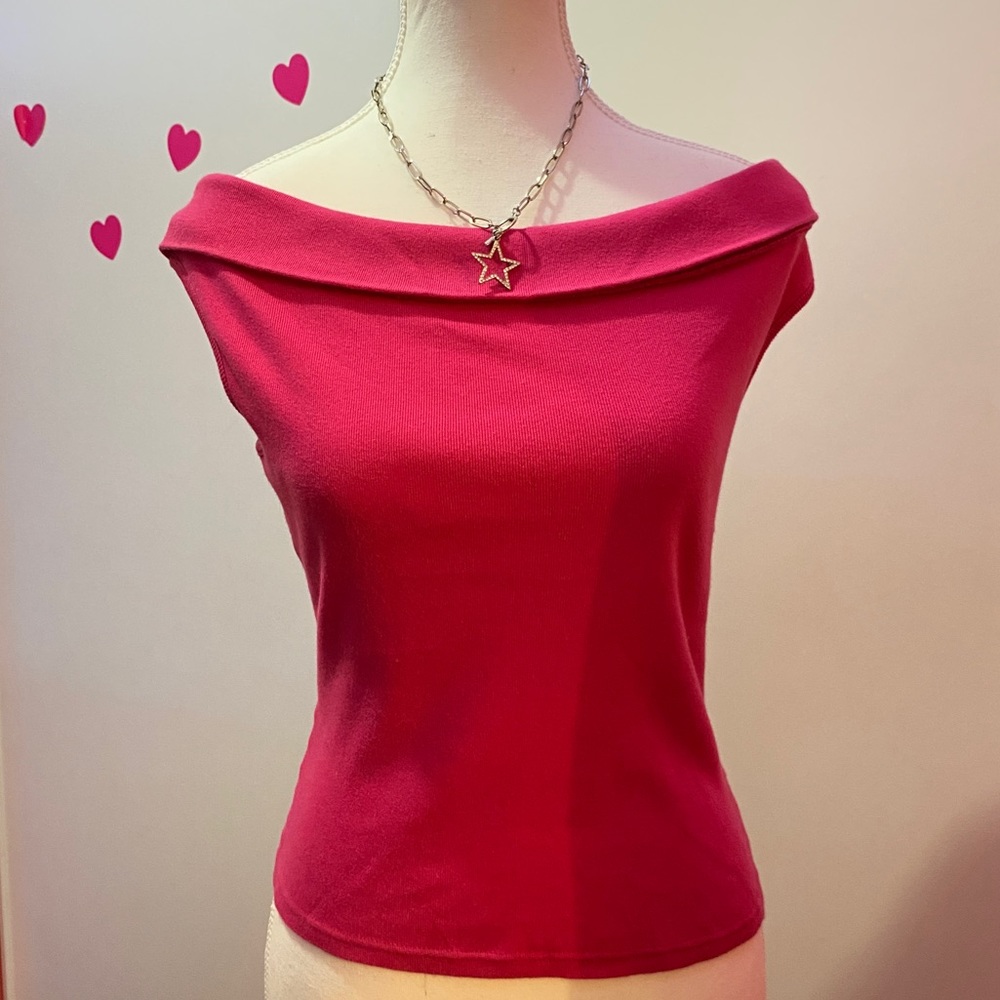 Y2K Topshop Pink Off-Shoulder Top